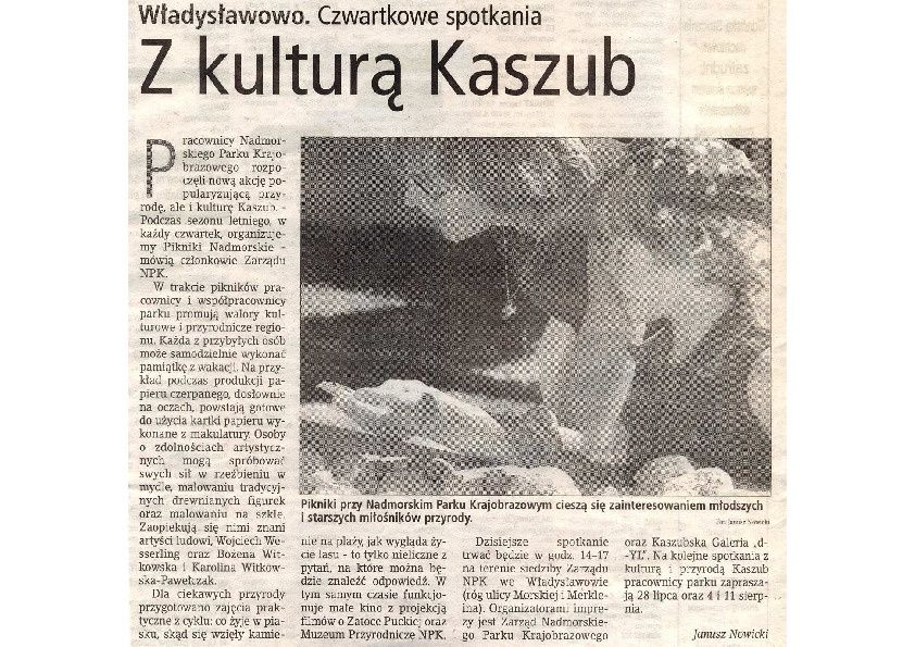 Okładka: Czwartkowe spotkania z kulturą Kaszub. Dziennik Bałtycki 21.07.2005